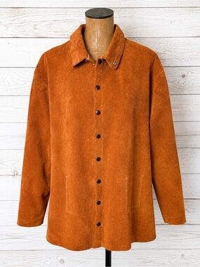 MAGID Genuine Leather Suede Shirt Jacket Women’s XXL Rust Burnt Orange
